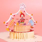 3D popupkaart - Verjaardagskaart Happy birthday Clown Felicitatie Uitnodiging pop-up wenskaart