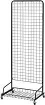 Raster Paneel met Mandje op Wielen - Zwart (B59,5cm)