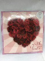 Liefde Valentijnskaart 'WIth Love' Verjaardag wenskaart - met Folie hart Ballon en Envelop