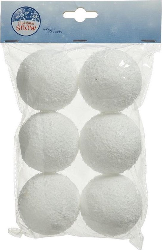 Sleetly Grote Witte Kerstballen 120mm - Onbreekbare Sneeuwballen Ornamenten Set Van 4
