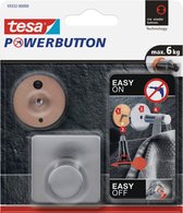 3x Tesa Powerbutton chroom vierkante haken large - Klusbenodigdheden - Huishouding - Tesa - Powerbutton - Ophanghaken/ophanghaakjes - Badkamer/keuken haken