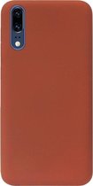 ADEL Siliconen Back Cover Softcase Hoesje Geschikt voor Huawei P20 - Bruin