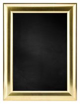 Zwart Krijtbord met Houten Lijst - Goud - 36 x 46 cm - Lijstbreedte: 30 mm - Halfrond