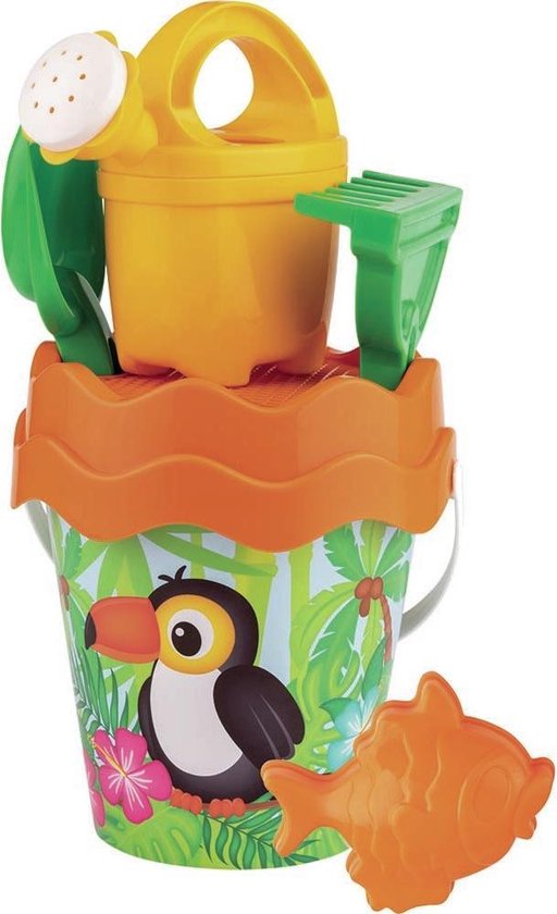 Toucan Bird Beach Bucket / Sandbox Playset for Kids - Pirate - Seau - Pelle  - Rake -... | bol.com