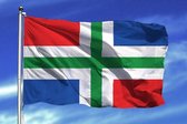 Groningse Vlag - Grote Groningen Provincie Flag - Drente Vlaggenmast Vlag - Van 100% Polyester - UV & Weerbestendig - Met Versterkte Mastrand & Messing Ogen - 90x150 CM