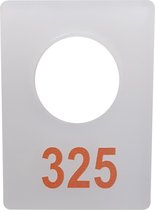 Garderobemunten Apollo - wit - 35x48mm - met rechthoeking gat  - nummering 1 t/m 100 - ROOD
