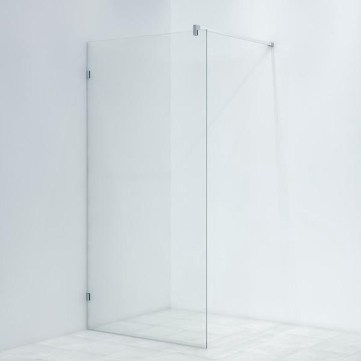 Saniclass Bellini inloopdouche met scharnierbevestiging 100x200cm 8mm veiligheidsglas anti kalk chroom