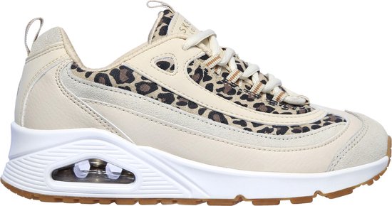 Skechers Uno Wild Streets Dames Sneakers - White/Leopard - 40 | bol.com