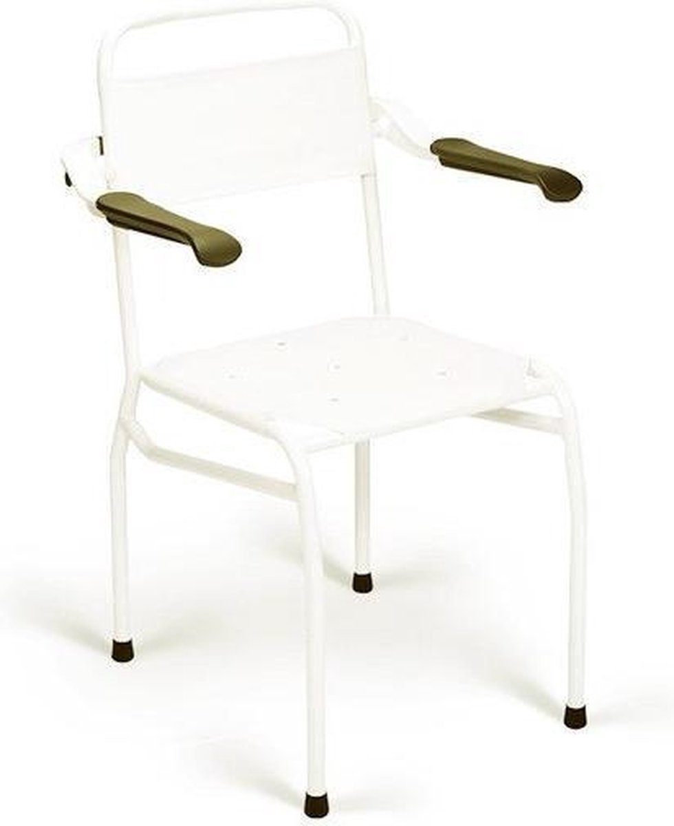 Handicare Linido douchestoel zithoogte 49cm inclusief opklapbare armleggers wit