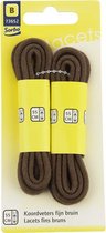 Sorbo Home essentials veters koord - klassieke bruine koordveter fijn - 2 paar - 55 cm - bruin