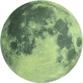Glow In The Dark Maan Sticker - Lichtgevend - Maat 30 cm diameter