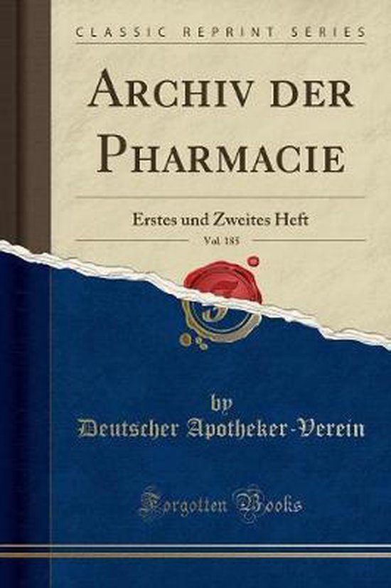 Archiv Der Pharmacie, Vol. 185 - cover