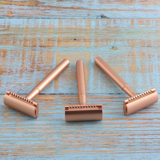 Double Edge Safety Razor 24 Mesjes - Brede kam tegen snijwondjes - Veiligheidsscheermes - Roestvrij scheermes - Robuust messing
