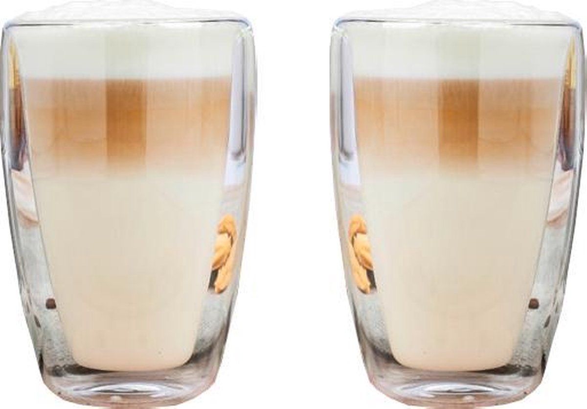 onpeilbaar landen Spijsverteringsorgaan HI 2-delige Glazenset latte macchiato 400 ml transparant | bol.com