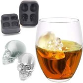 Doodshoofd ijsblokjesvorm silicone. Voor whiskey ijs, cocktails, Halloween. Voor 4 doodshoofden/ Giant Skulls