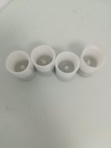 LED - kaarsen - wit met zilver - 4 stuks - 5cm hoog