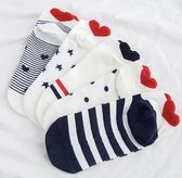 Set van 5 paar Enkelsokken Love - Unisex Sokken - Multipack - Maat 36-41