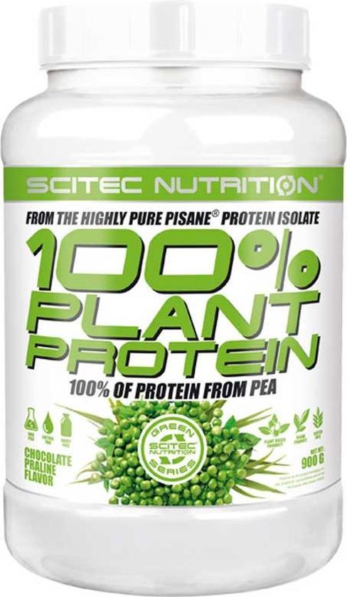 Scitec nutrition - Green Series 100% Plant Protein - 100% protein from pea - 100% Plantaardig eiwit - 900 g poeder - ca. 30 porties - Chocolade Praline