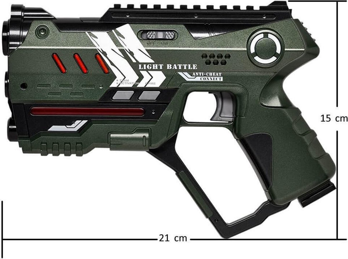 2 Light Battle Connect Laserguns – Laser Tag Speelgoed – Met Anti-Cheat Functie – Compatibel met Vest – Met Trillings-, Licht- & Geluidseffecten