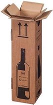 Verzenddoos voor 1 wijnfles - wijnflesverpakking - bruin karton - bundel 20 stuks(DHL/UPS gekeurd)