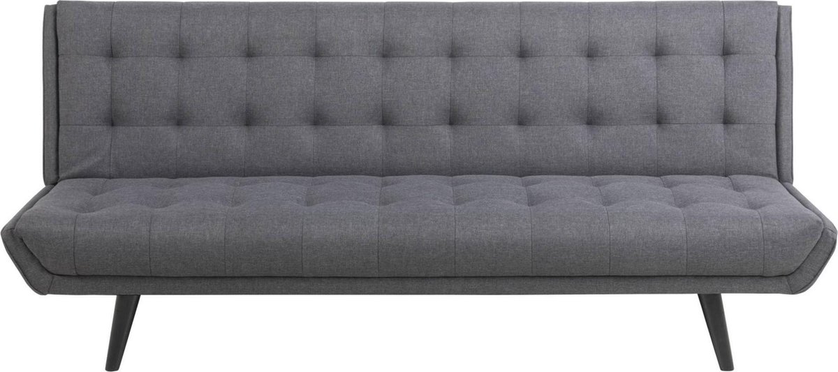 Canapé-lit 24Designs Alesse - Tissu gris - Pieds en bois noirs | bol.com