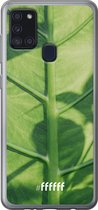 Samsung Galaxy A21s Hoesje Transparant TPU Case - Leaves Macro #ffffff