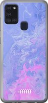 Samsung Galaxy A21s Hoesje Transparant TPU Case - Purple and Pink Water #ffffff