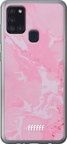 Samsung Galaxy A21s Hoesje Transparant TPU Case - Pink Sync #ffffff