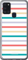 Samsung Galaxy A21s Hoesje Transparant TPU Case - Pastel Tracks #ffffff