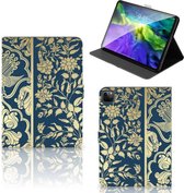 Tablet Book Cover iPad Pro 11 (2020) Tablet Hoes met Standaard Golden Flowers