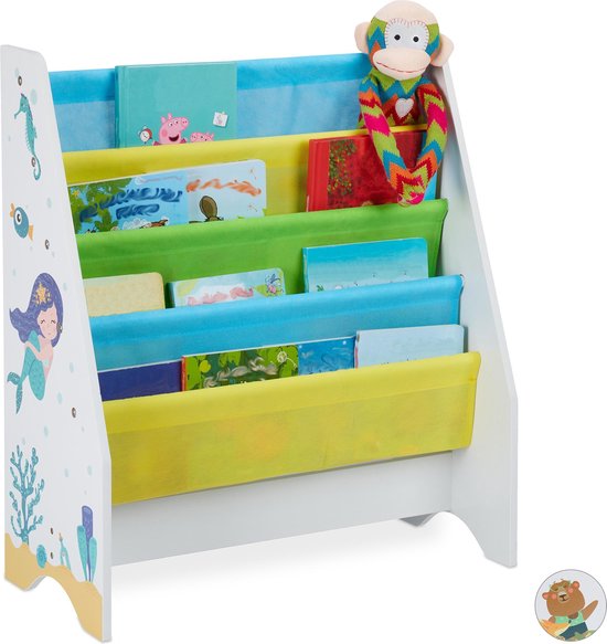Relaxdays kinderboekenkast - boekenkast kinderen - speelgoedkast - kinderkast boeken - B