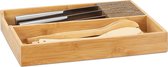 Relaxdays messenhouder hout - messenblok bamboe - lade-organizer - messen opbergen - kurk - L