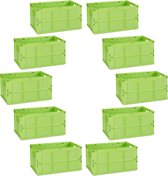 Relaxdays 10x transportkrat - professioneel - vouwkrat - universeel - stapelbaar - groen