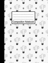 Composition Notebook: beautiful Cactus themed workbook, Wide Ruled Paper Journal For Writing, Blank Lined Paper book for school home or work