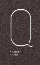 Q Address Book: Nails And Faux Leather Motif Monogram Letter ''Q'' Password And Address Keeper