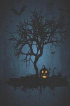 Tree with pumpkin notebook blue