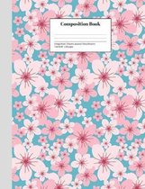Composition Book College-Ruled Cheerful Japanese Cherry Blossoms: Class Notebook for Study Notes and Writing Assignments