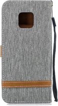 Grijs textiel walletcase hoesje voor Huawei Mate 20 Pro