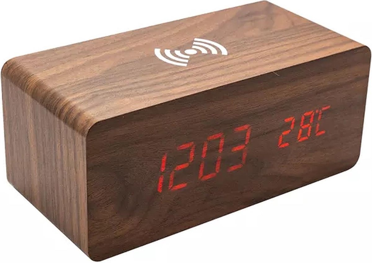 Denver Wekkerradio met projectie - dual alarm / Hout - ECQ104NL