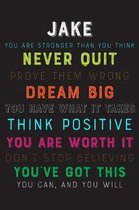 Jake You Are Stronger Than You Think Never Quit Prove Them Wrong Dream Big You Have What It Takes Think Positive You Are Worth It Dont Stop Believing