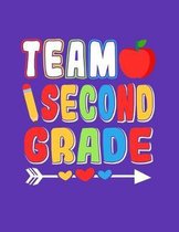 Team Second Grade: 8.5'' X 11'' Wide-Ruled Lined Pages Notebook Writing School Journal Softcover 110 page