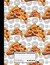 Pepperoni Pizza Food Lover Composition Notebook: Wide Ruled Line Paper Notebook for School, Journaling, or Personal Use. Student Foodie.