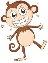Happy Standing Monkey - Blank Lined Notebook