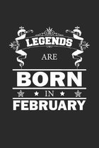 Legends Are Born In February: Notizbuch, Notizheft, Notizblock - Geburtstag Geschenk-Idee f�r Legenden - Karo - A5 - 120 Seiten