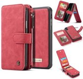 CaseMe - iPhone XS Max hoesje - Wallet Book Case met Ritssluiting - Rood