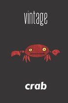 vintage crab: small lined Crab Notebook / Travel Journal to write in (6'' x 9'') 120 pages