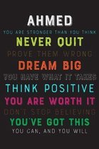 Ahmed You Are Stronger Than You Think Never Quit Prove Them Wrong Dream Big You Have What It Takes Think Positive You Are Worth It Dont Stop Believing