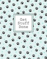 Get Stuff Done: Cute Pawprints Dog Cat Daily Weekly Monthly 2020 Planner Organizer with Goals page