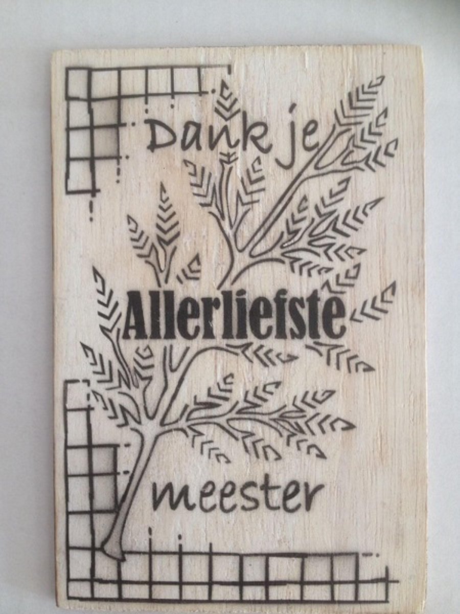 Postkaart Dank je allerliefste meester