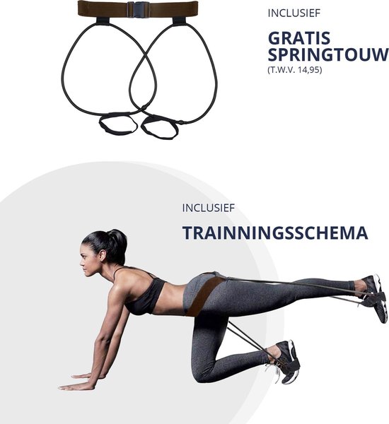 Meander Seminarie Toestemming Booty Resistance Band Builder 40 lb Incl. Springtouw Thuis Billen Trainer  Fitness... | bol.com